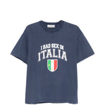 T-shirt Ciao Bella con stampa in blu Carne bollente - uomo 