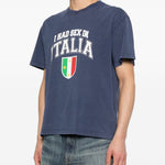 T-shirt Ciao Bella con stampa in blu Carne bollente - uomo 