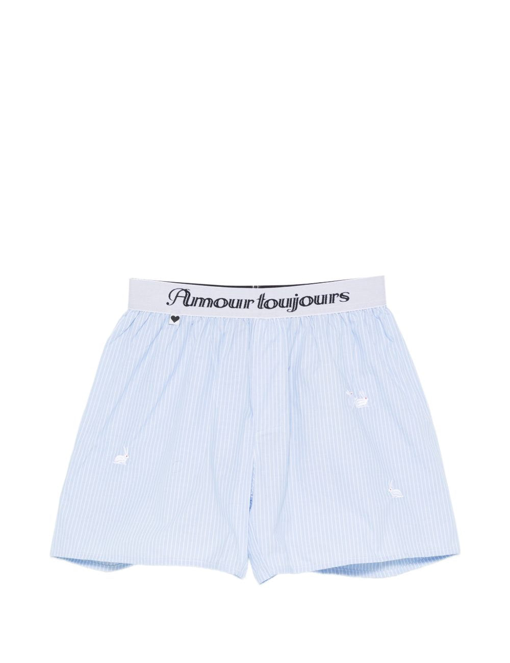 Boxer ricamati con motivo a righe di coniglio in azzurro Carne bollente - uomo 