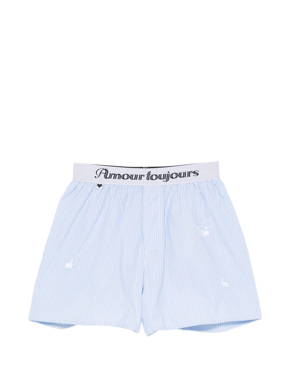 Boxer ricamati con motivo a righe di coniglio in azzurro Carne bollente - uomo 