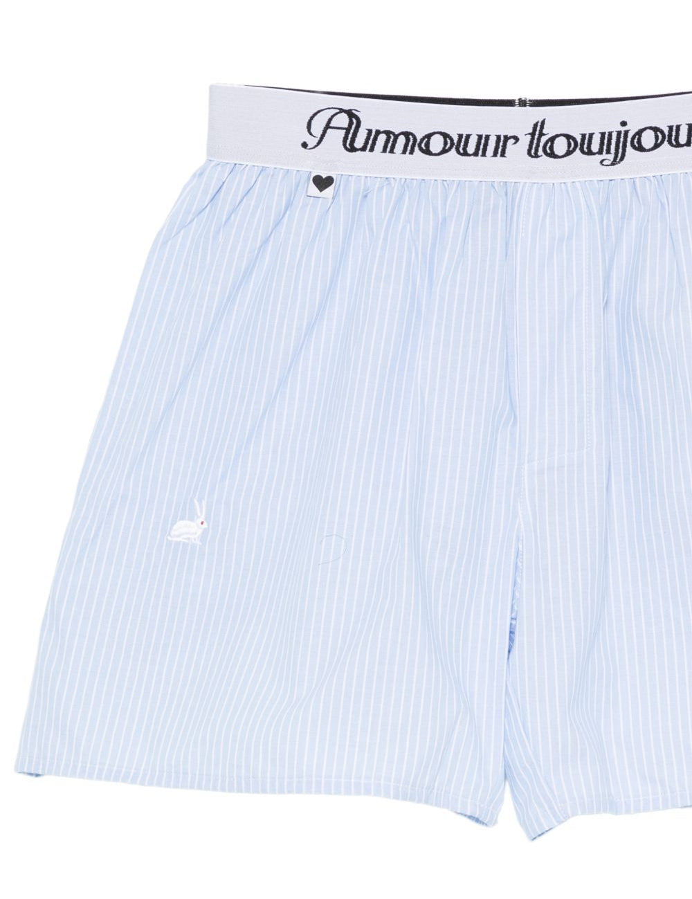 Boxer ricamati con motivo a righe di coniglio in azzurro Carne bollente - uomo 
