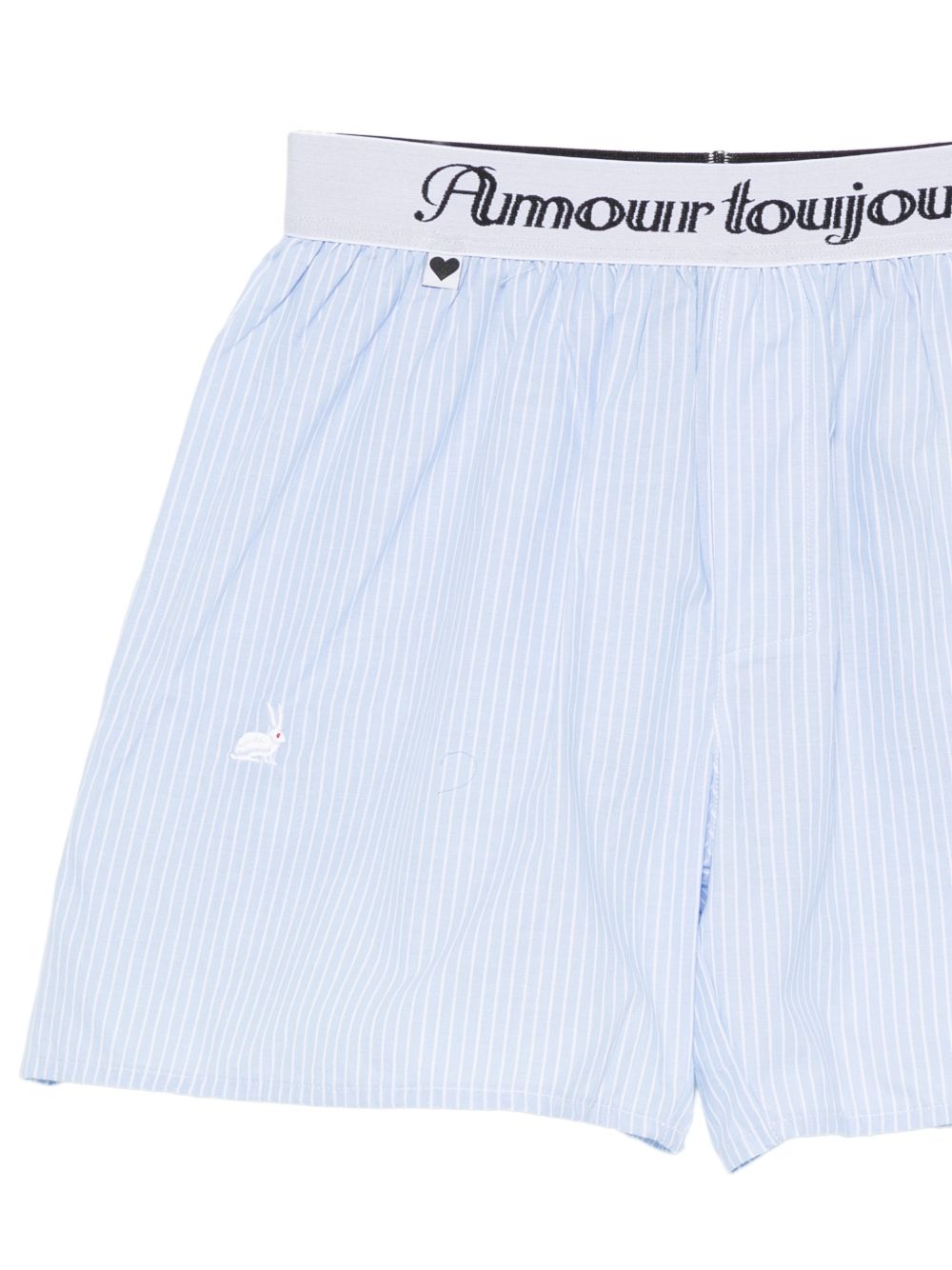 Boxer ricamati con motivo a righe di coniglio in azzurro Carne bollente - uomo 