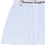 Boxer ricamati con motivo a righe di coniglio in azzurro Carne bollente - uomo 