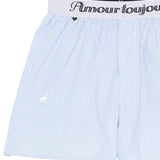 Boxer ricamati con motivo a righe di coniglio in azzurro Carne bollente - uomo 