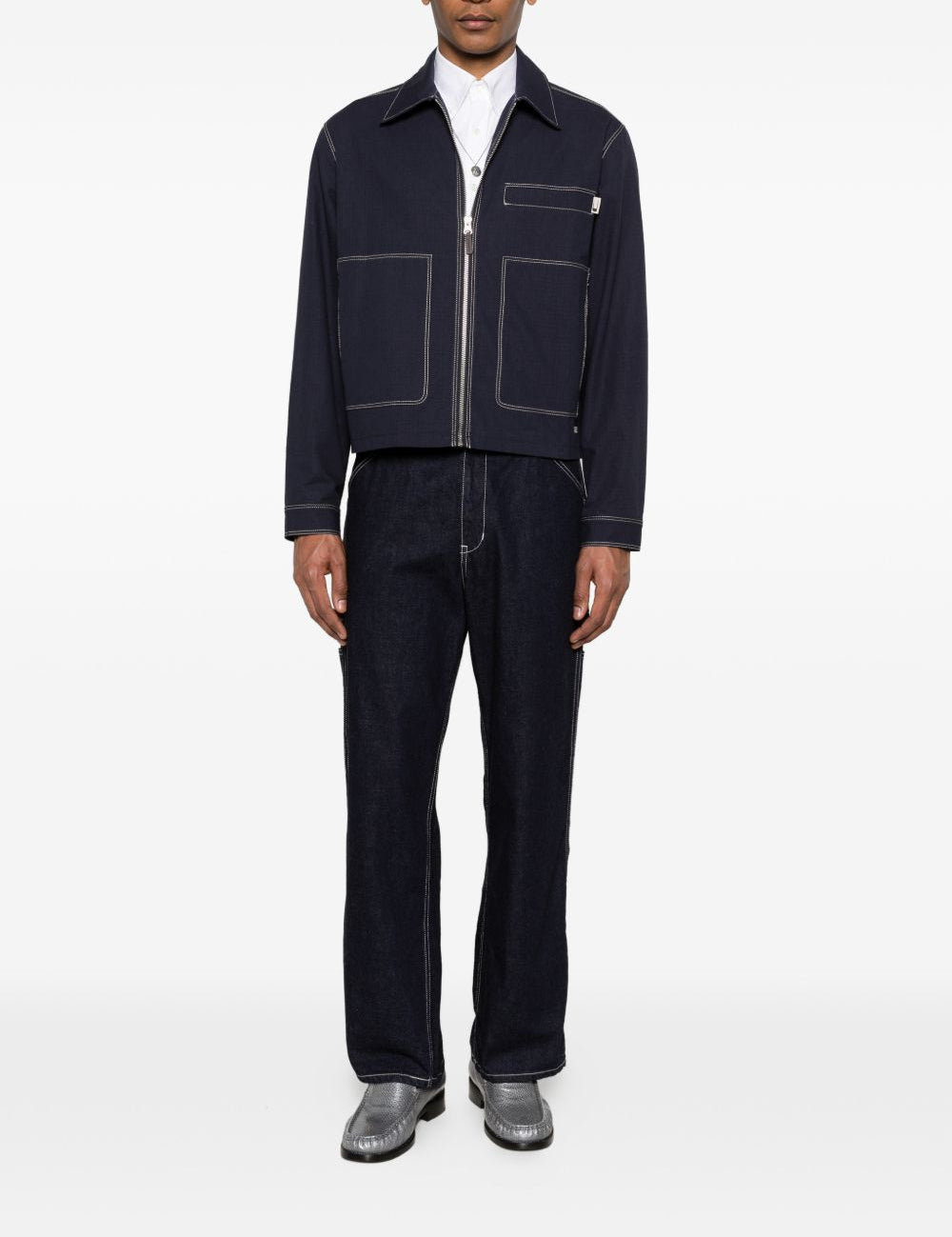 Giacca-camicia Bay con zip in blu Carrer - uomo 