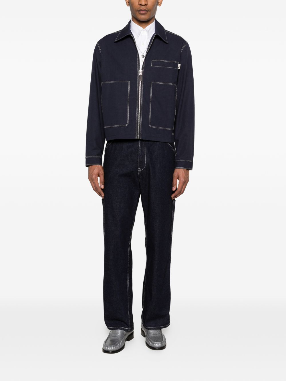 Giacca-camicia Bay con zip in blu Carrer - uomo 