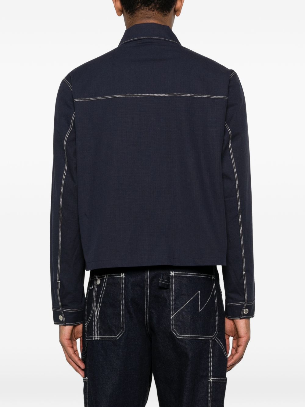 Giacca-camicia Bay con zip in blu Carrer - uomo 