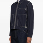 Giacca-camicia Bay con zip in blu Carrer - uomo 
