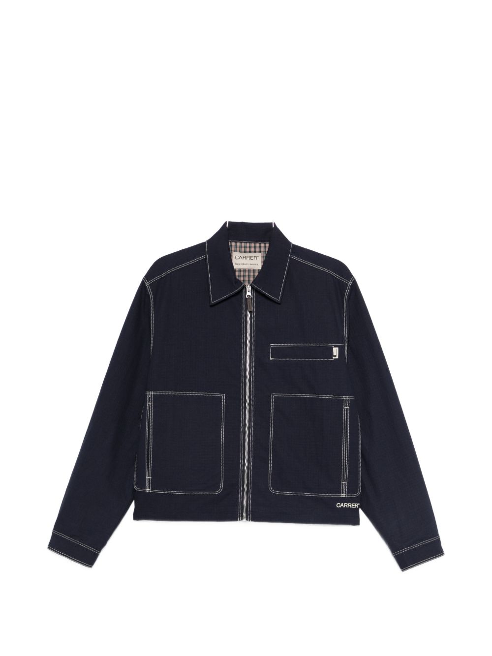 Giacca-camicia Bay con zip in blu Carrer - uomo 