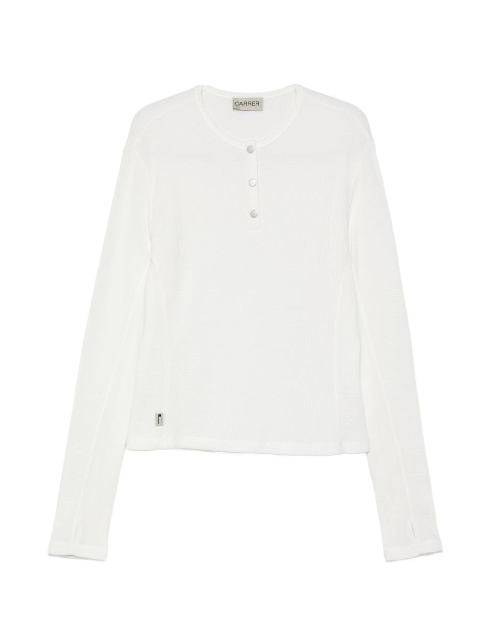 T-shirt Lis Henley Classic a maniche lunghe in bianco Carrer - uomo 