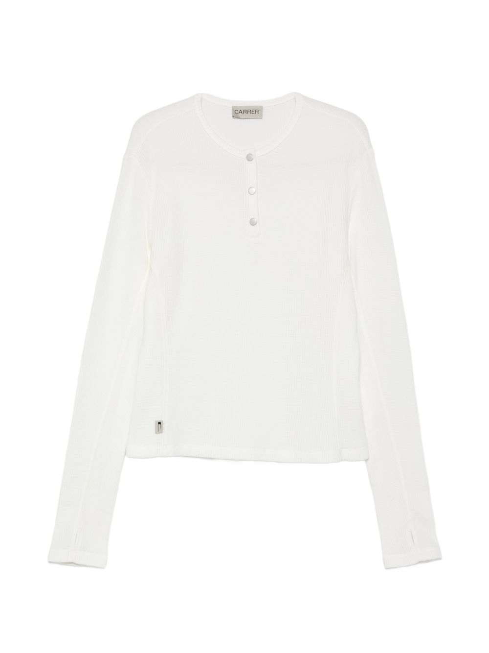 T-shirt Lis Henley Classic a maniche lunghe in bianco Carrer - uomo 
