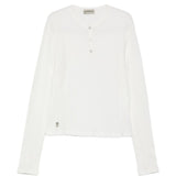 T-shirt Lis Henley Classic a maniche lunghe in bianco Carrer - uomo 