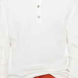 T-shirt Lis Henley Classic a maniche lunghe in bianco Carrer - uomo 