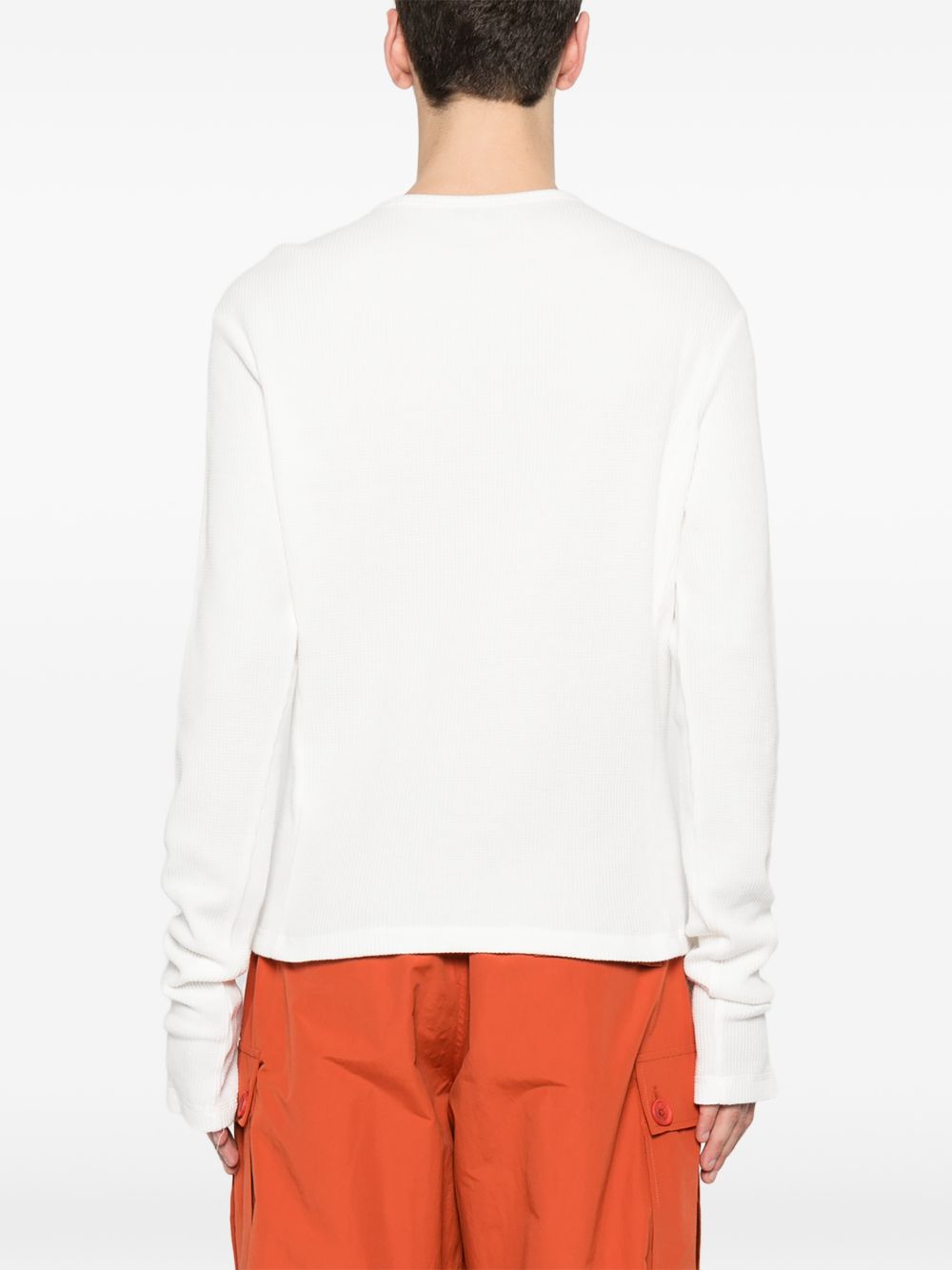T-shirt Lis Henley Classic a maniche lunghe in bianco Carrer - uomo 