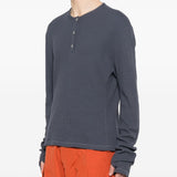 T-shirt Lis Henley Classic a maniche lunghe in blu Carrer - uomo 
