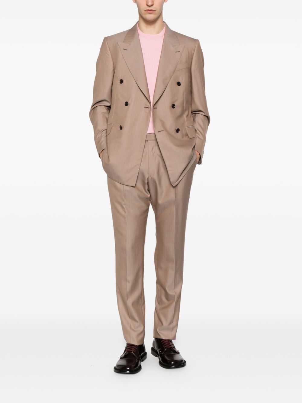 Completo doppiopetto in beige Caruso - uomo 
