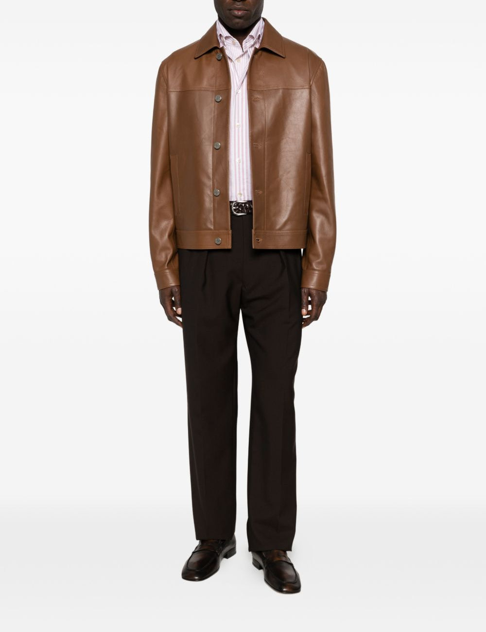 Pantaloni plissé  in marrone Caruso - uomo 