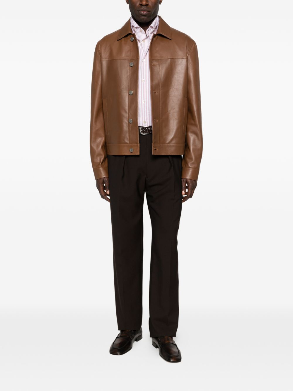 Pantaloni plissé  in marrone Caruso - uomo 