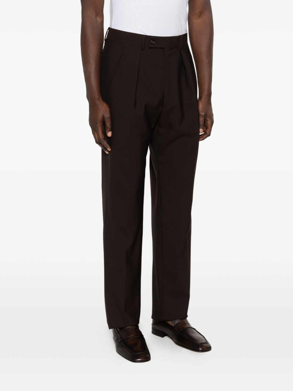 Pantaloni plissé  in marrone Caruso - uomo 