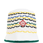 Cappello bucket in maglia in bianco Casablanca - uomo 