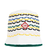 Cappello bucket in maglia in bianco Casablanca - uomo 