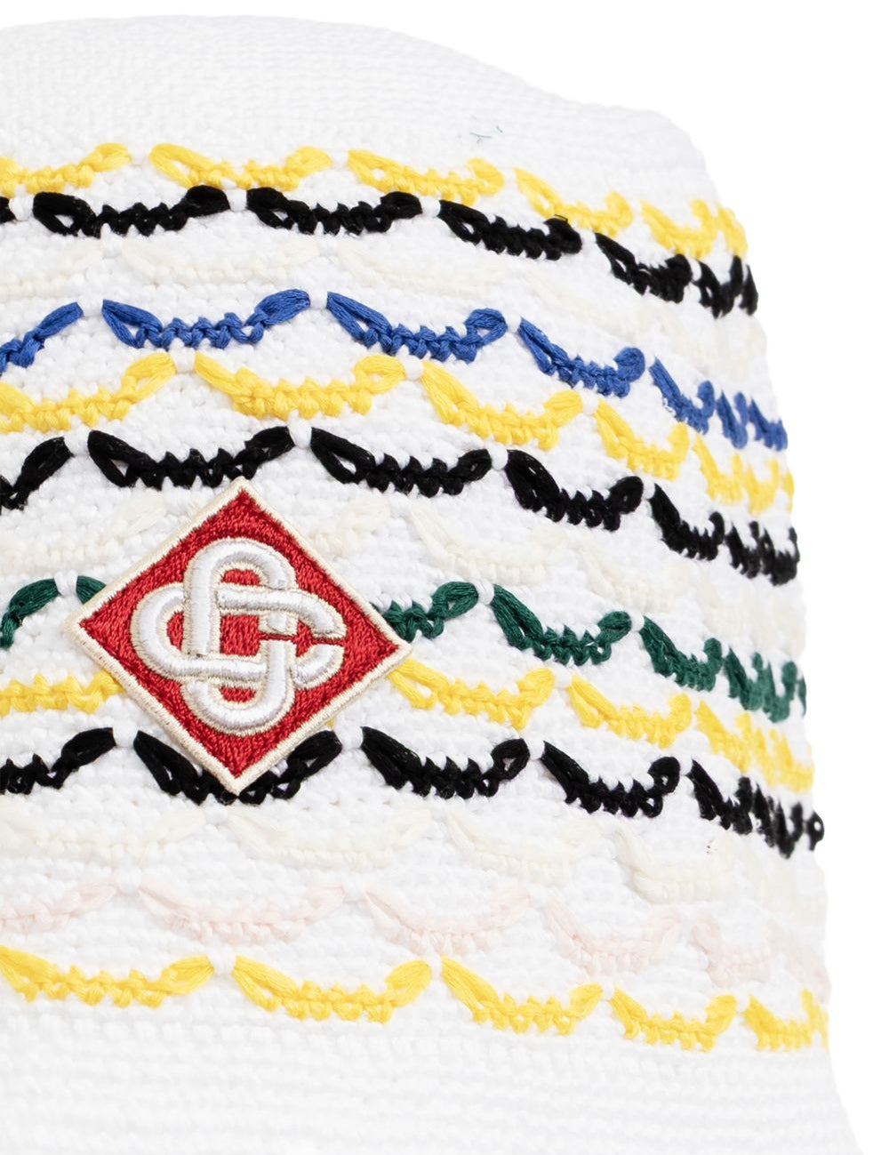 Cappello bucket in maglia in bianco Casablanca - uomo 
