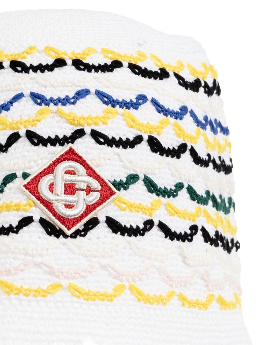Cappello bucket in maglia in bianco Casablanca - uomo 