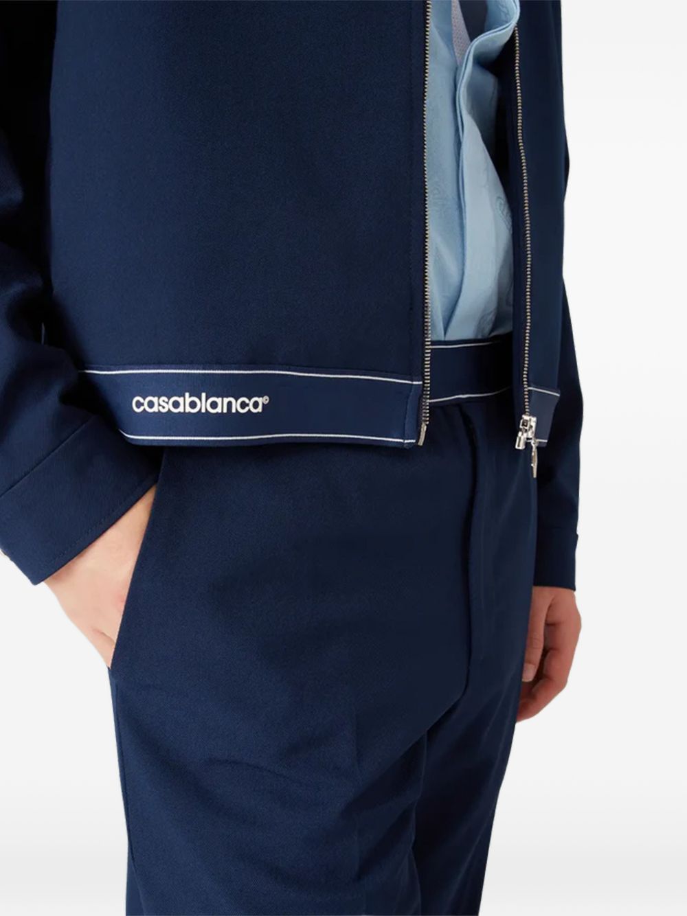 Giacca-camicia con logo in blu Casablanca - uomo 