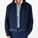 Giacca-camicia con logo in blu Casablanca - uomo 
