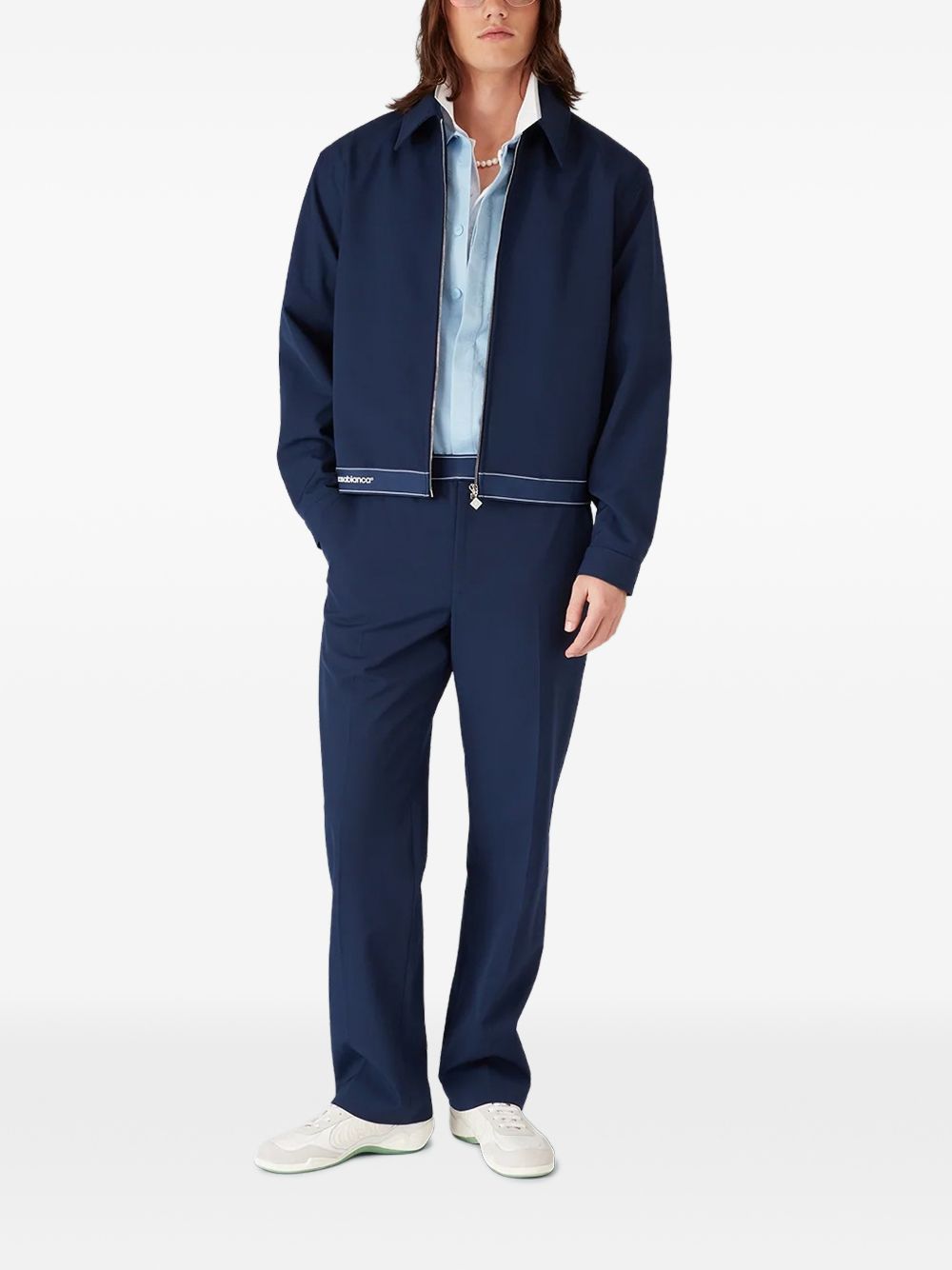 Giacca-camicia con logo in blu Casablanca - uomo 