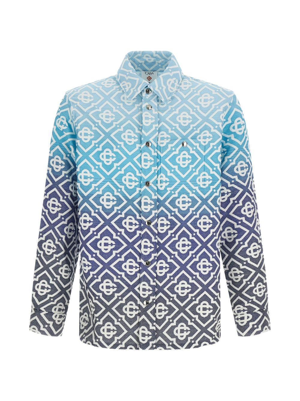 Giacca-camicia con monogramma in celeste e grigio Casablanca - uomo 