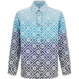 Giacca-camicia con monogramma in celeste e grigio Casablanca - uomo 