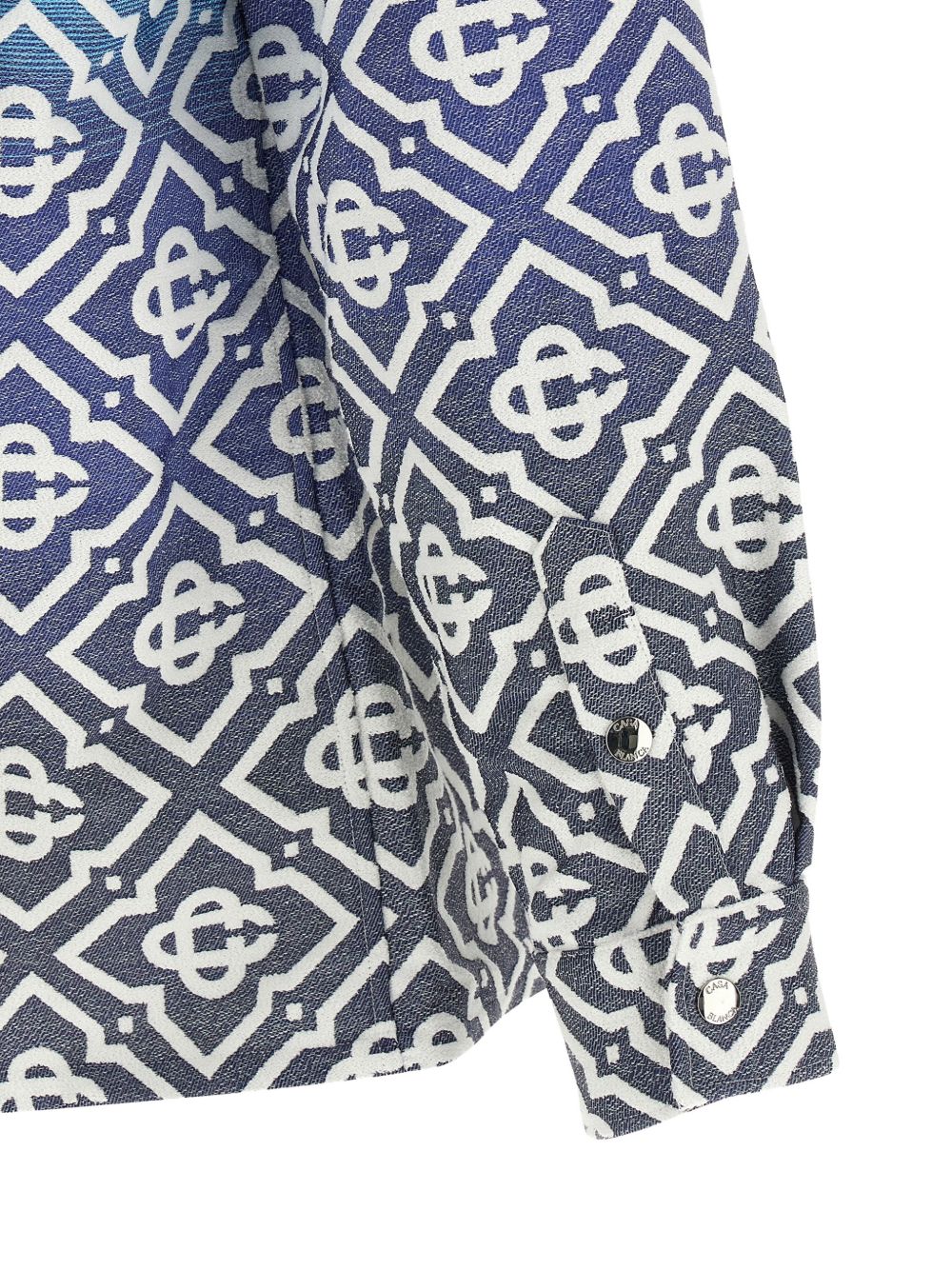Giacca-camicia con monogramma in celeste e grigio Casablanca - uomo 