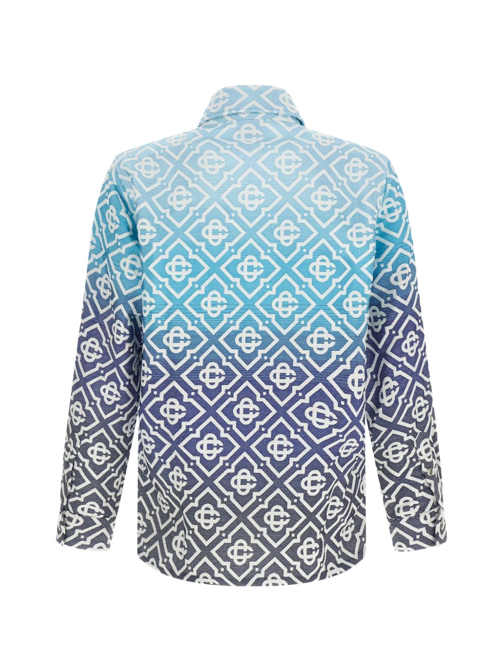 Giacca-camicia con monogramma in celeste e grigio Casablanca - uomo 