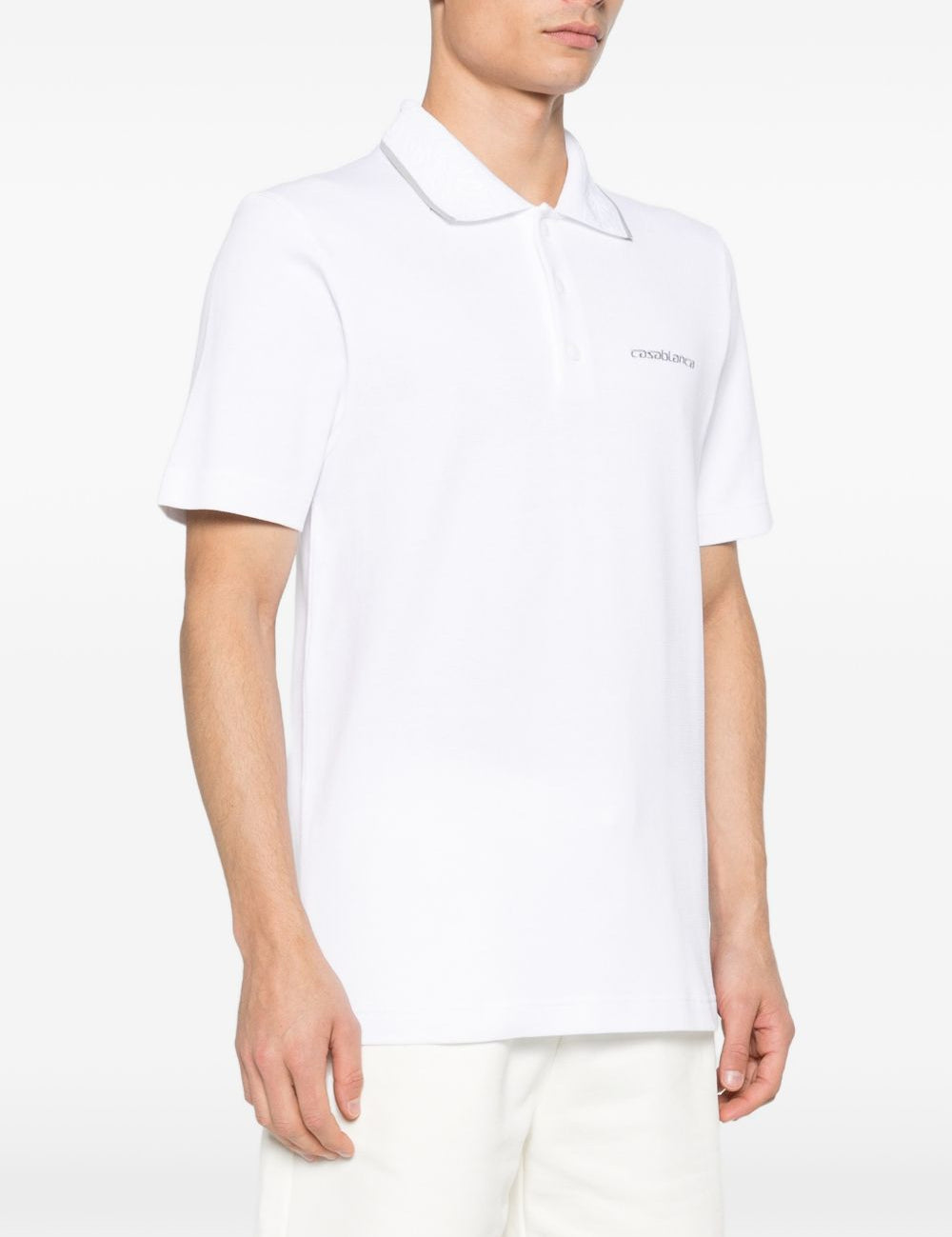 Polo con logo ricamato in bianco Casablanca - uomo 