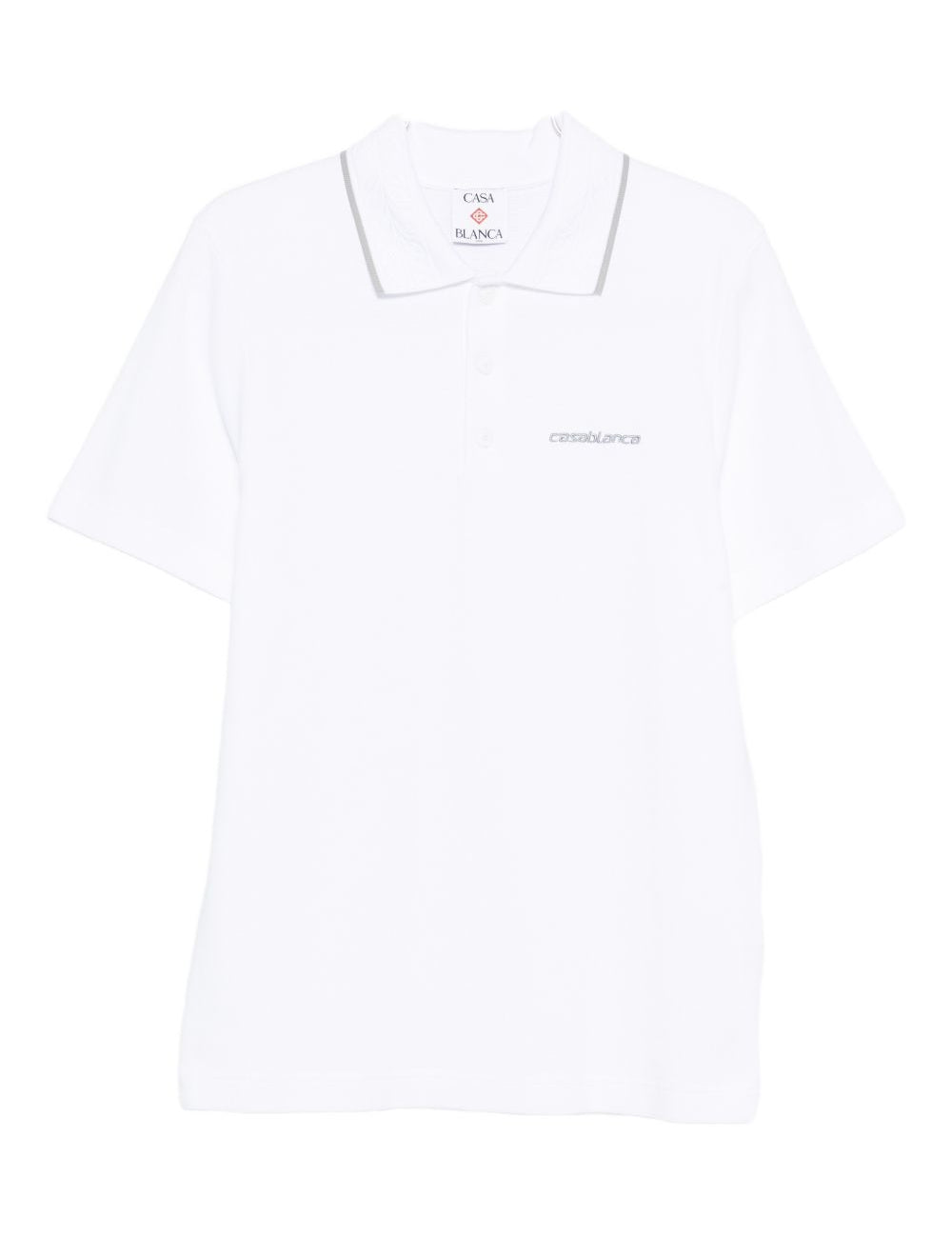 Polo con logo ricamato in bianco Casablanca - uomo 