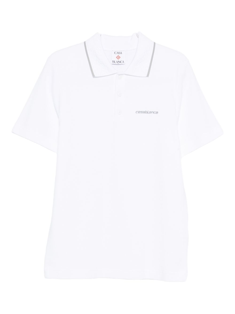 Polo con logo ricamato in bianco Casablanca - uomo 