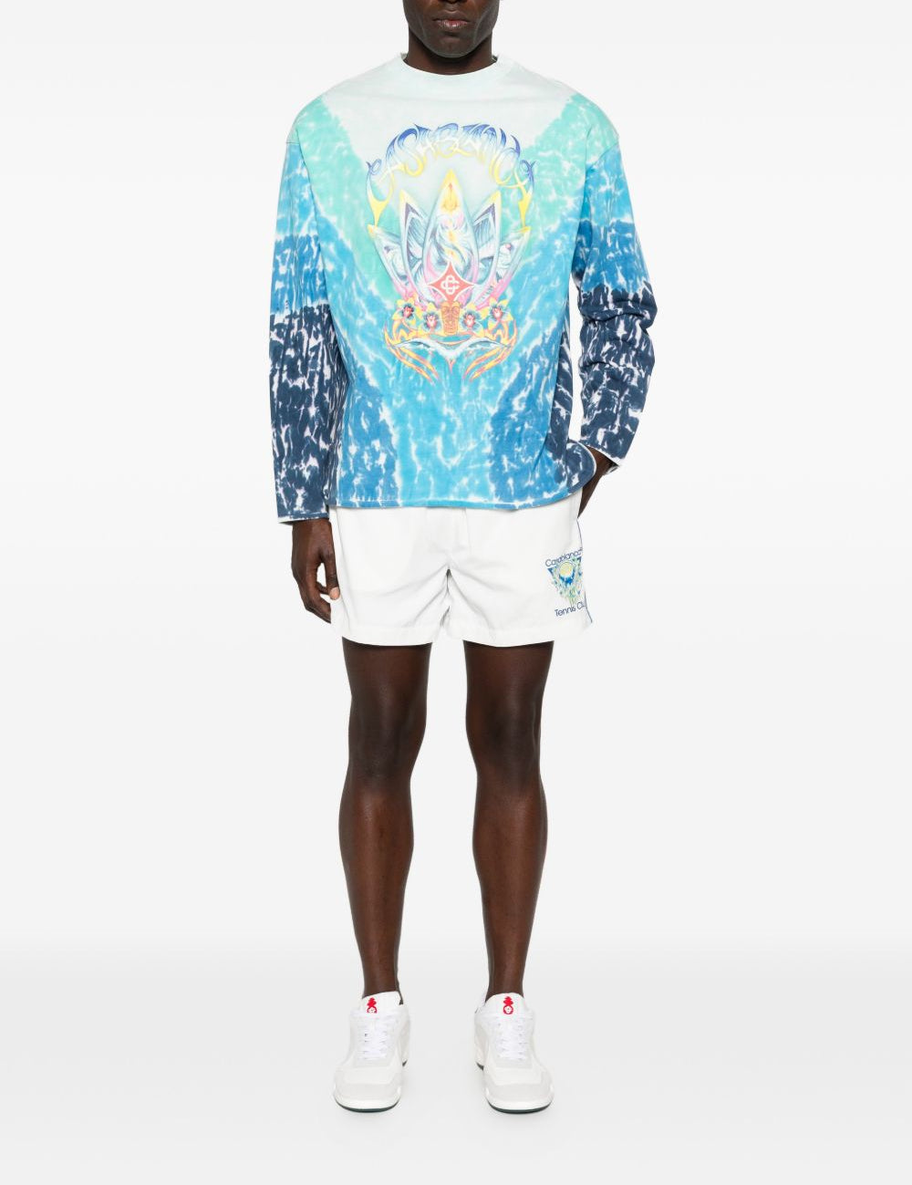 T-shirt con grafica tie-dye in blu Casablanca - uomo 