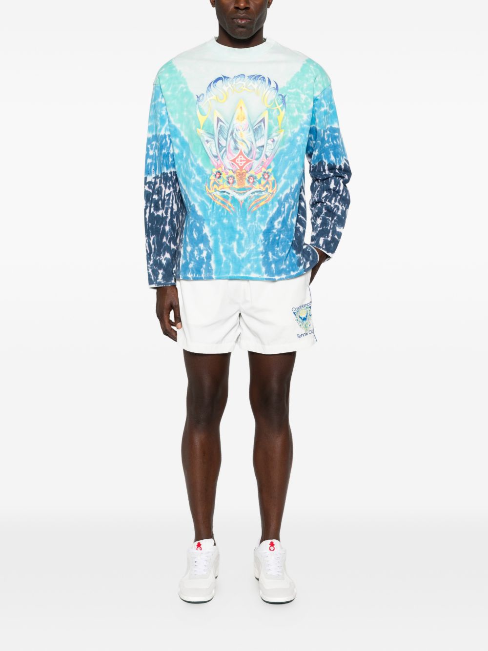 T-shirt con grafica tie-dye in blu Casablanca - uomo 