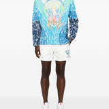 T-shirt con grafica tie-dye in blu Casablanca - uomo 