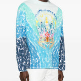 T-shirt con grafica tie-dye in blu Casablanca - uomo 