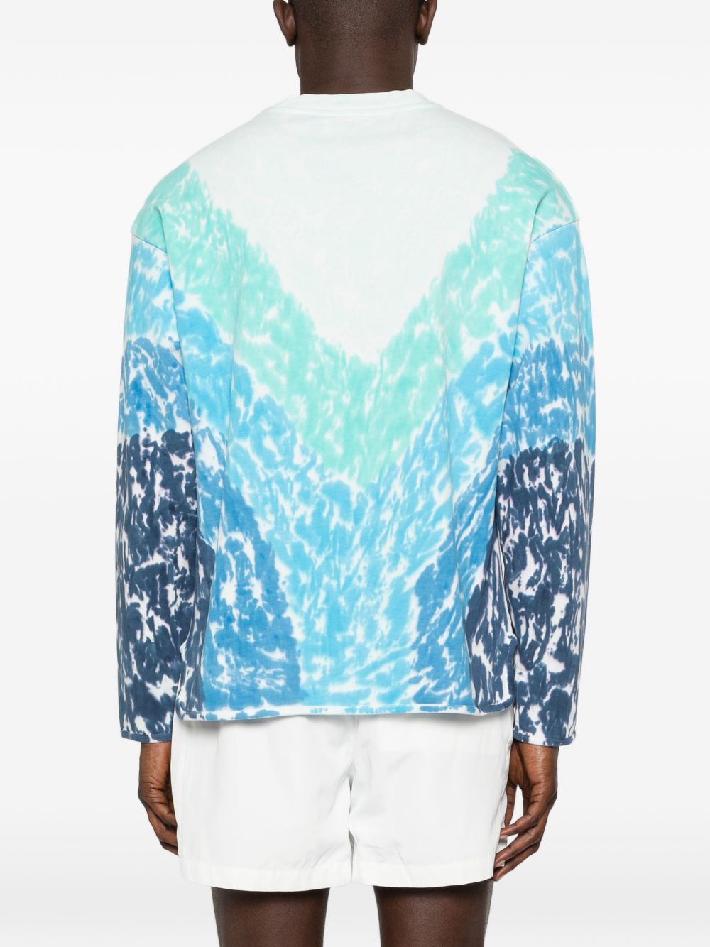 T-shirt con grafica tie-dye in blu Casablanca - uomo 