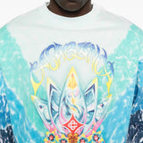 T-shirt con grafica tie-dye in blu Casablanca - uomo 