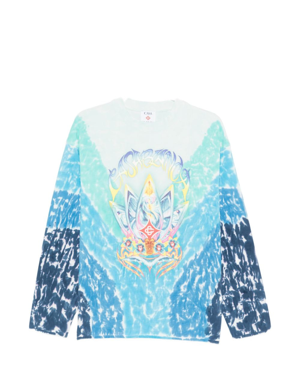 T-shirt con grafica tie-dye in blu Casablanca - uomo 