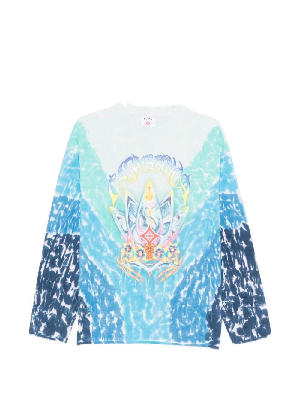 T-shirt con grafica tie-dye in blu Casablanca - uomo 