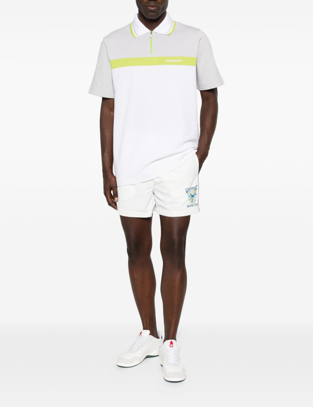 Polo con zip in bianco Casablanca - uomo 