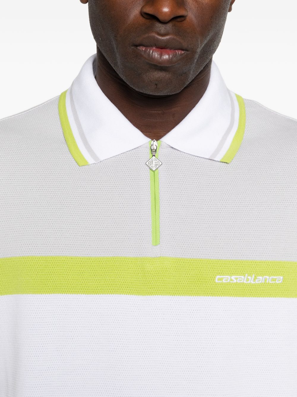 Polo con zip in bianco Casablanca - uomo 