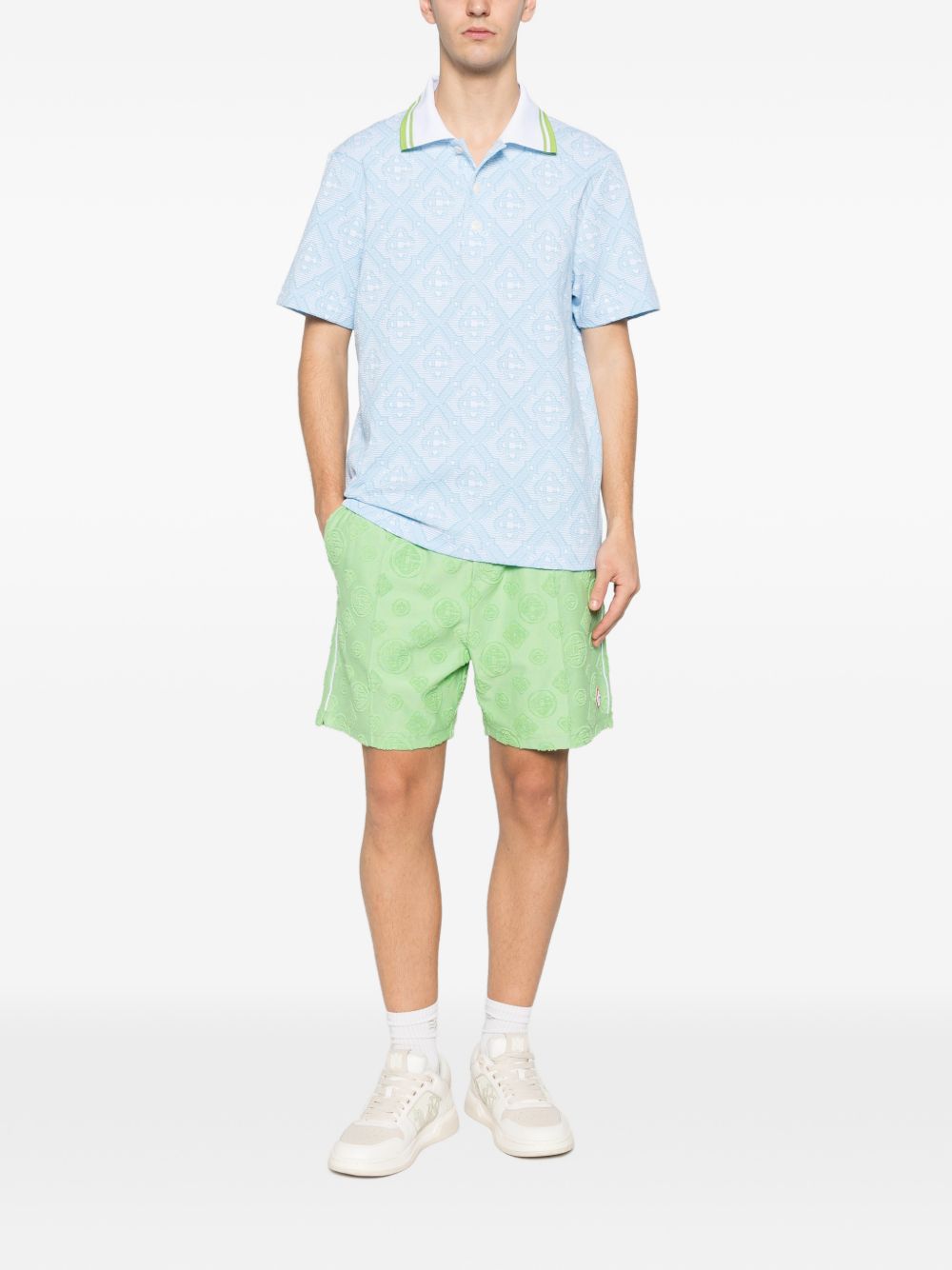 Polo con motivo logo in azzurro Casablanca - uomo 