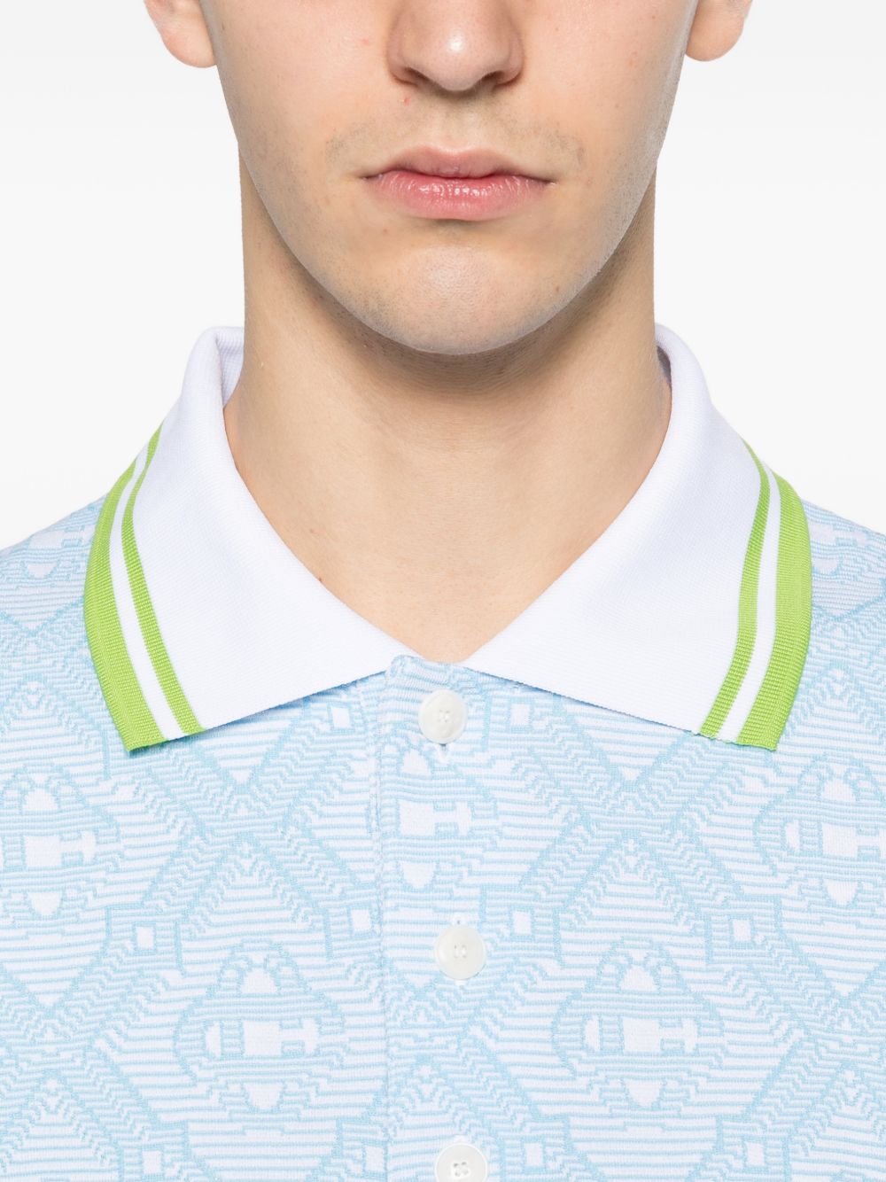 Polo con motivo logo in azzurro Casablanca - uomo 