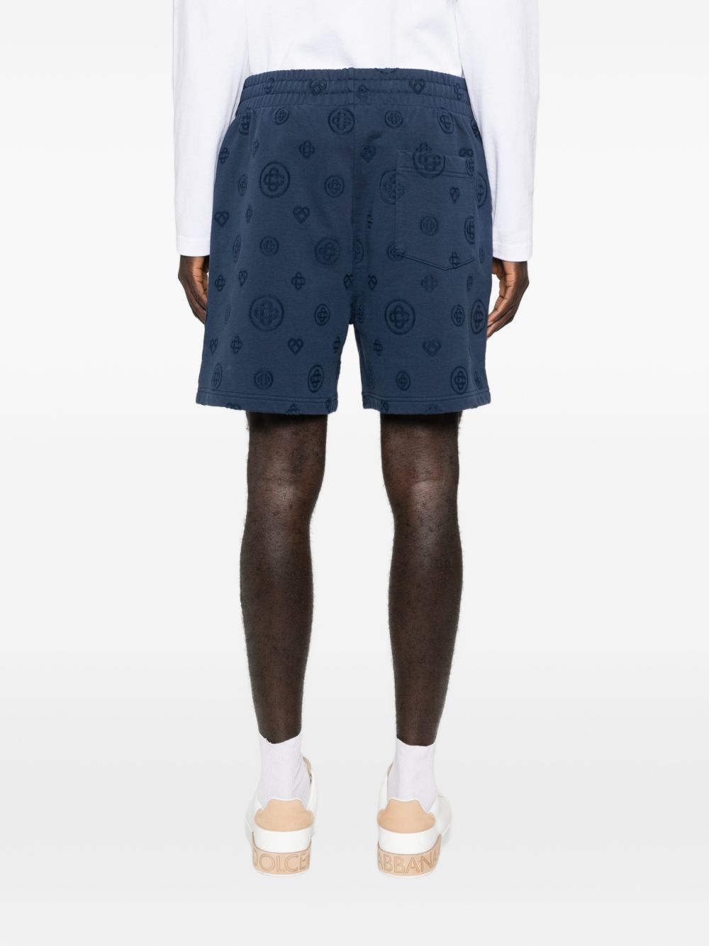 Pantaloncini sportivi con coulisse in vita a fantasia in blu Casablanca - uomo 